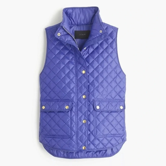 J Crew Puffer Field Vest Royal Blue Quilted Shiny Down Filled
Zip Pocket C9300 S - Picture 2 of 15